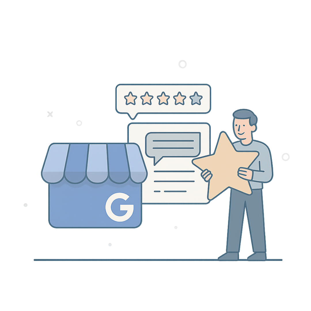 Professional reputation management services showing Google business reviews and star ratings for effective online reputation control